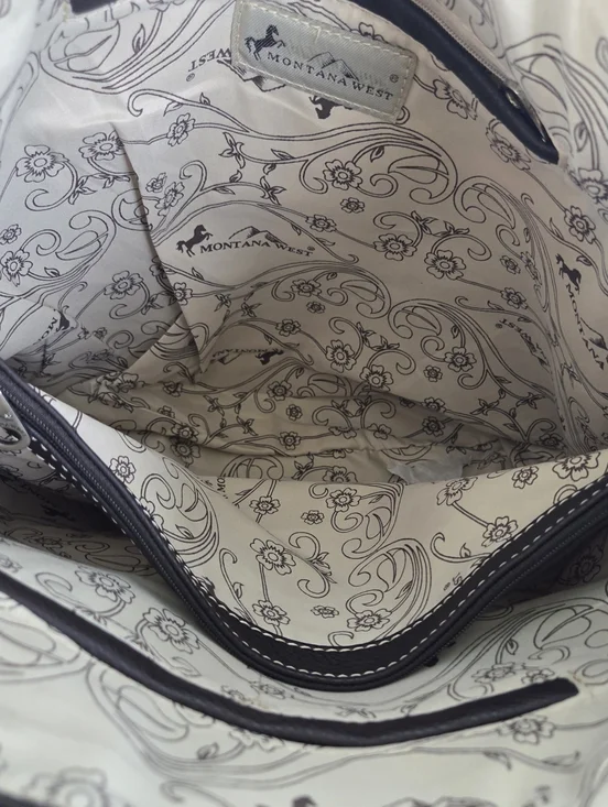 Montana West Horse Canvas Tote Bag NWT Laurie Prindle Western Cowgirl Shoulder - Picture 9 of 15